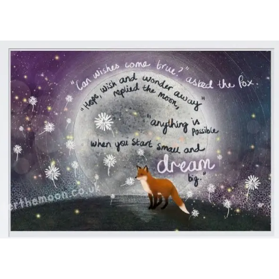 Fox Under The Moon Print - P2202 Wishes