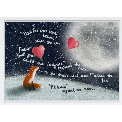 Fox Under The Moon Print - P2201 To The Moon