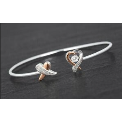 Equilibrium Kiss Collection Two tone Kissing Heart Bangle