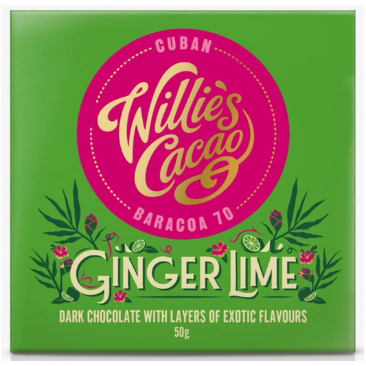 Willie's Cacao Ginger Lime Chocolate Bar 50g