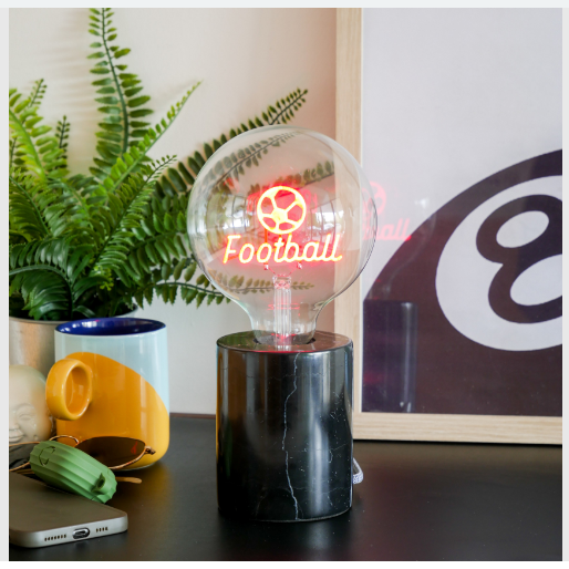 "Football" Red LED Filament Light Bulb