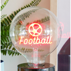 "Football" Red LED Filament Light Bulb