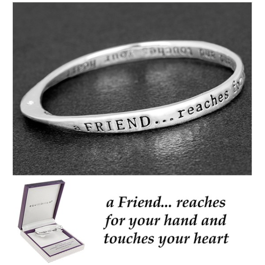 Equilibrium Silver Plated Friend Heart Bangle