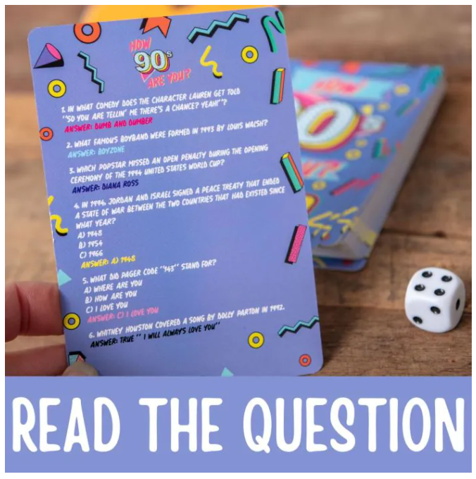 How 90's Are You - 90's Trivia Card Game