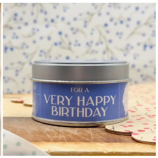 "For A Very Happy Birthday" Linen and White Pepper Occasion Candle