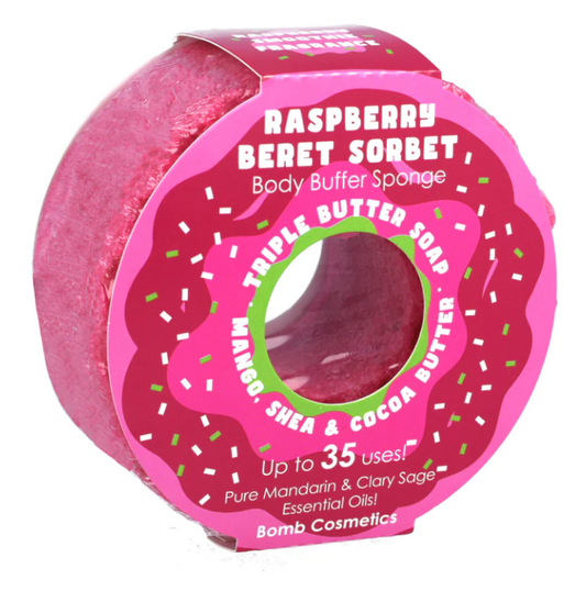 Raspberry Beret Donut Body Buffer Sponge