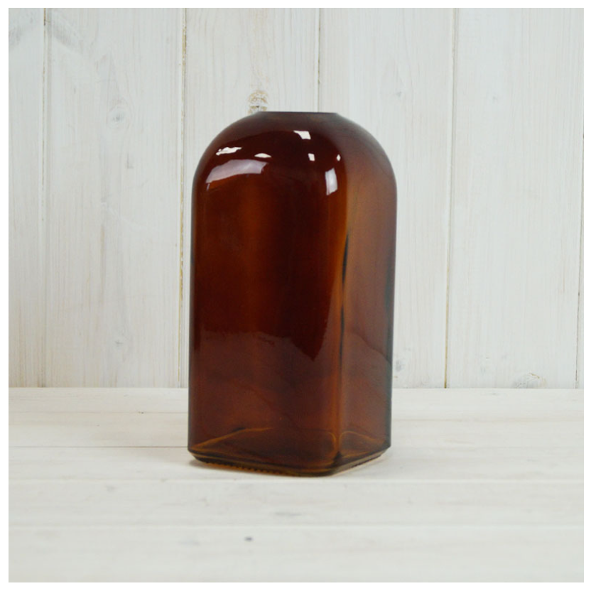Burnt Amber Square Bottle Vase