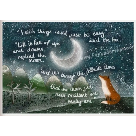 Fox Under The Moon Print - P2212 Resilient