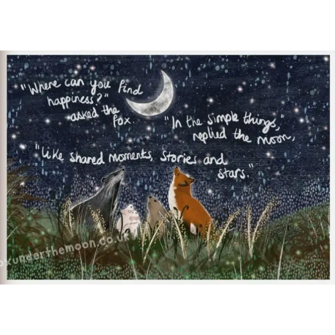 Fox Under The Moon Print - P2206 Simple Things