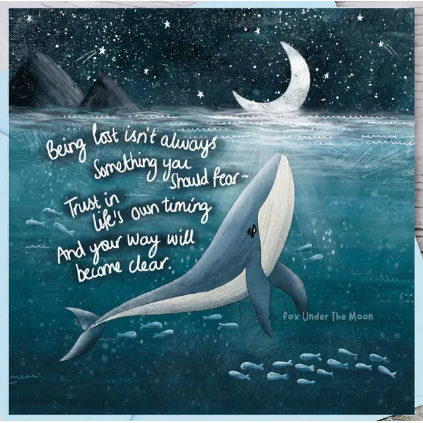 Fox Under The Moon Card - CF16 Find Your Way