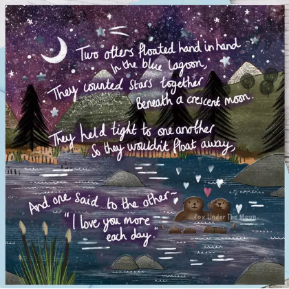 Fox Under The Moon Card - CF01 Hand In Hand