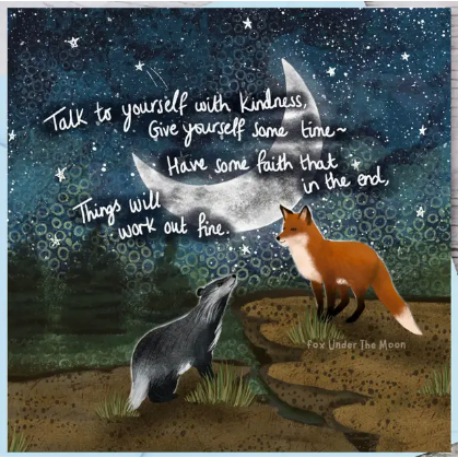 Fox Under The Moon Card - CF05 Have Faith