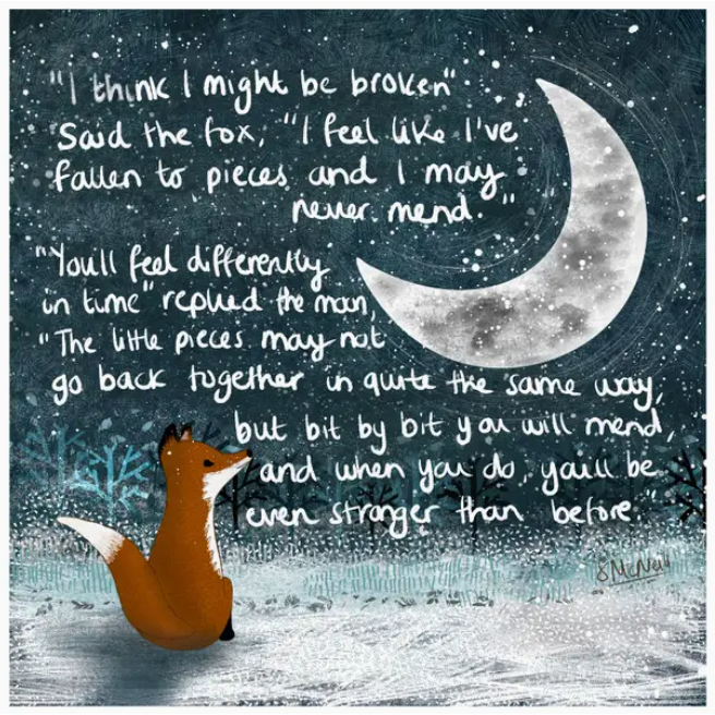 Fox Under The Moon Card - C17 Broken