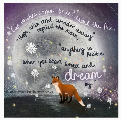 Fox Under The Moon Card - C2202 Wishes