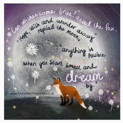 Fox Under The Moon Card - C2202 Wishes