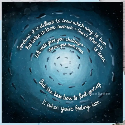 Fox Under The Moon Card - CF08 Oceans