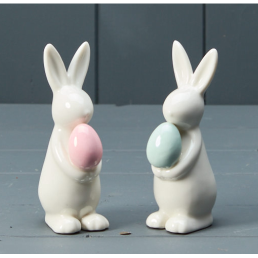 Ceramic Rabbit Holding Egg