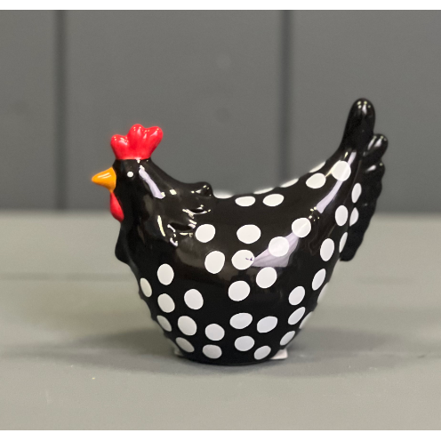 Ceramic Black Speckled Hen