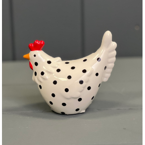 Ceramic White Speckled Hen