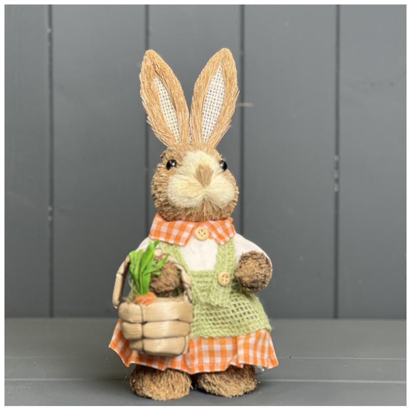 Mrs Rabbit With Basket In An Orange Dress