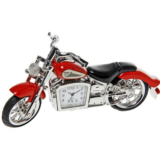 Red Motorbike Techno Clock