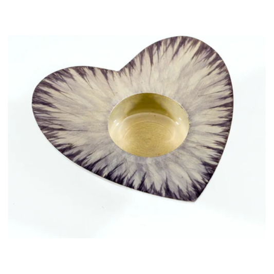 Tilnar Art Aluminium Collection - Heart Tealight Holder Brushed Silver