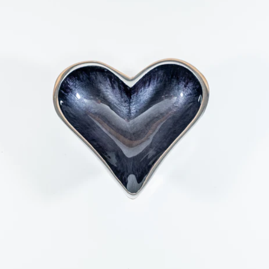 Tilnar Art Aluminium Collection - Heart Dish Extra Small Brushed Black