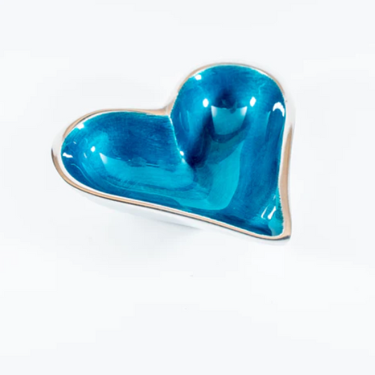 Tilnar Art Aluminium Collection - Heart Dish Extra Small Aqua