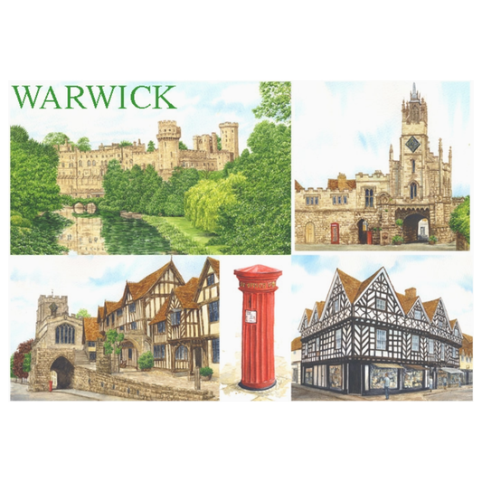 Acrylic Fridge Magnet Of Multiple Images of Warwick