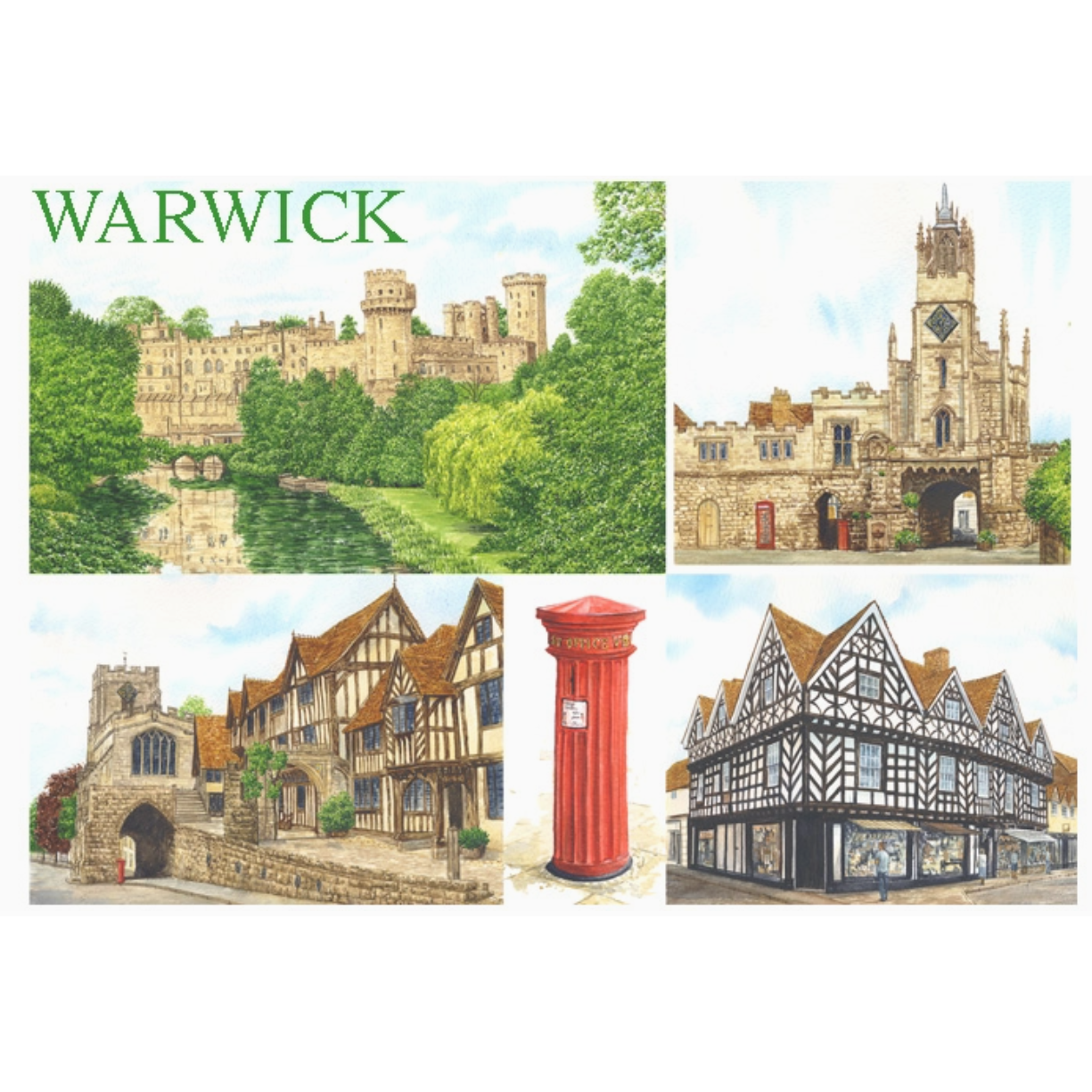 Acrylic Fridge Magnet Of Multiple Images of Warwick