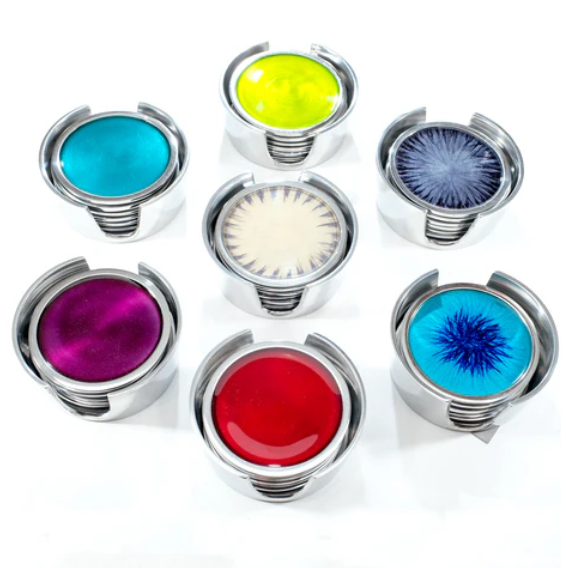 Tilnar Art Aluminium Collection - Coasters Brushed Silver