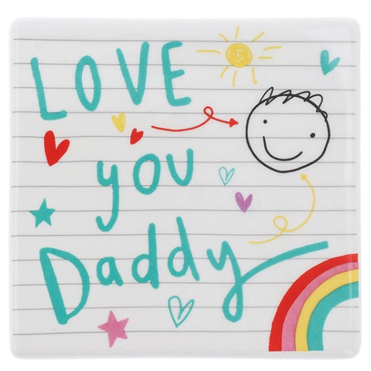 Love You Daddy School Book Coaster