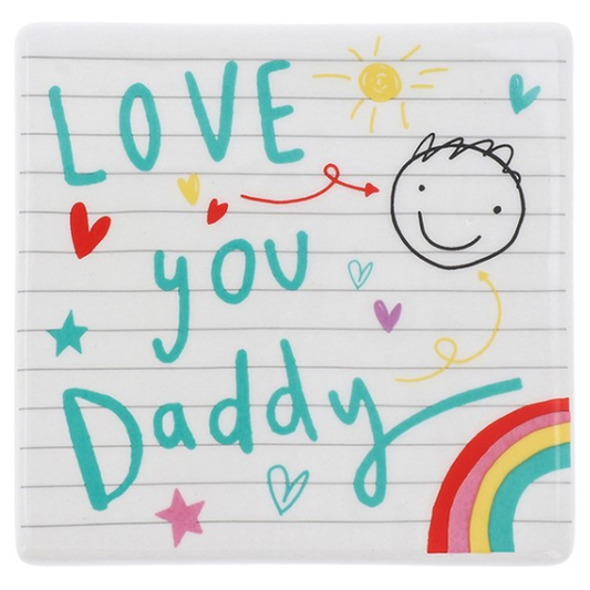 Love You Daddy School Book Coaster