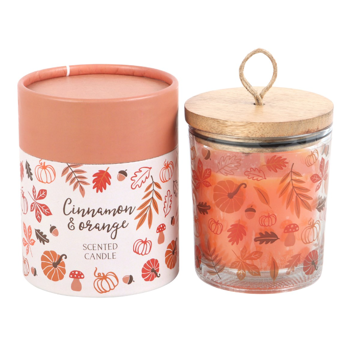 Autumn Leaves, Cinnamon and Orange Candle