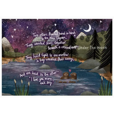 Fox Under The Moon Print - PF01 Hand In Hand