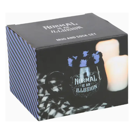 Normal Is Illusion Gothic Mug and Sock Set