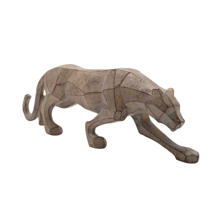 Geometric Prowling Leopard Figurine