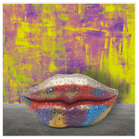 Lips Gold and Rainbow Small