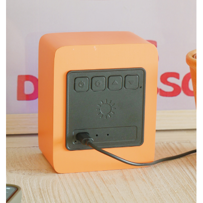 Rise and Play - Orange Cabinet Purple Fronted Bluetooth Speaker and Alarm Clock