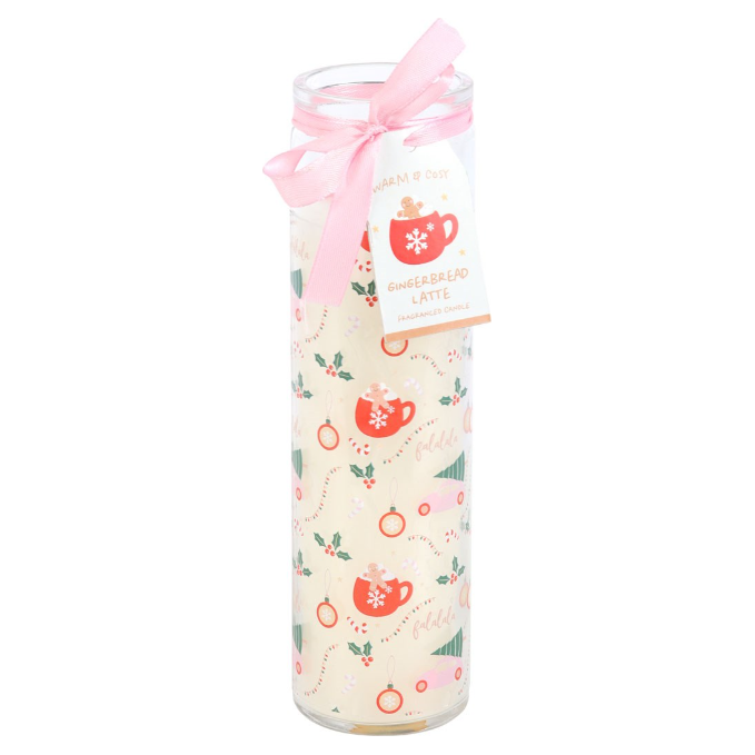 Sugarplum Christmas Print Tube Candle