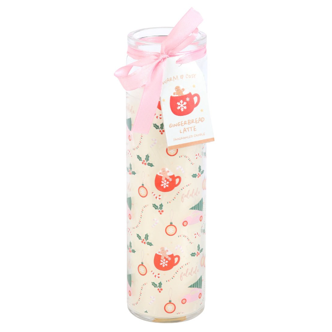 Sugarplum Christmas Print Tube Candle