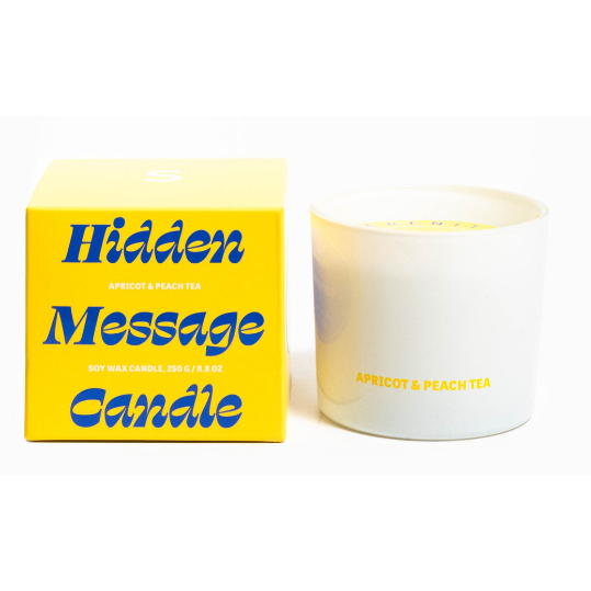 Serenity Apricot and Peach Tea Hidden Message Candle