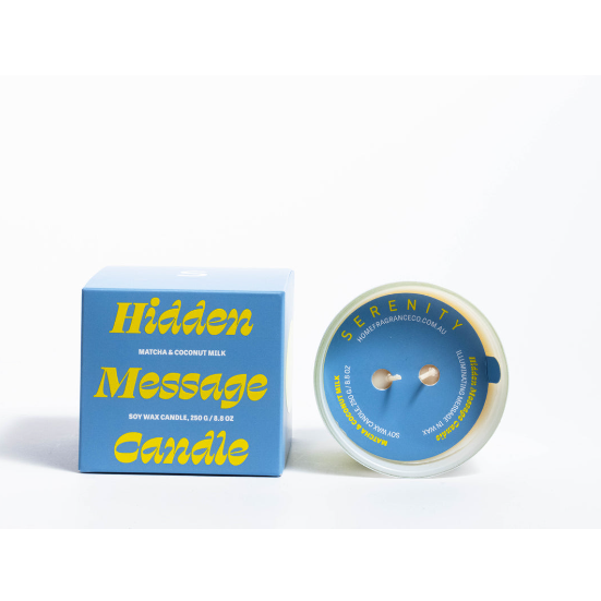 Serenity Matcha and Coconut Milk Hidden Message Candle