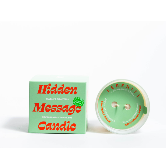 Serenity Sea Salt and Eucalyptus Hidden Message Candle