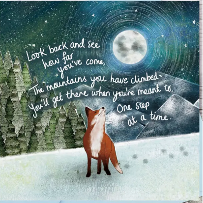 Fox Under The Moon Card - CF15 Mountains