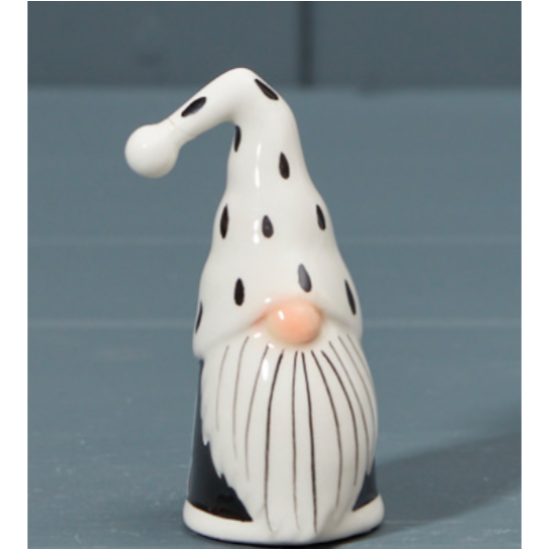 Ceramic Santa Gonk Black and White