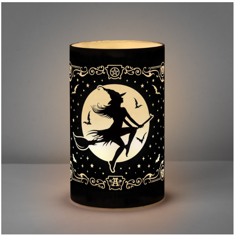 Witch By Moonlight Glass LED Light