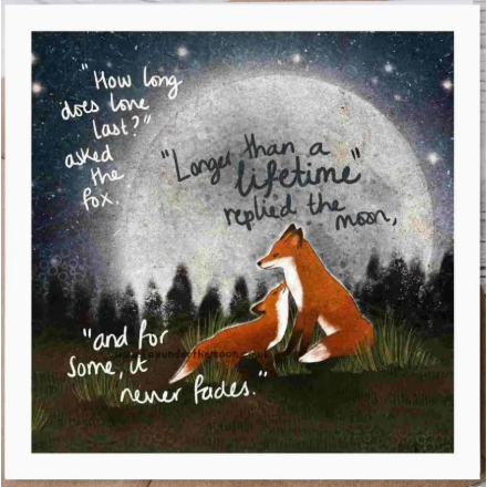 Fox Under The Moon Card - C2313 A Lifetime