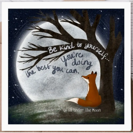 Fox Under The Moon Card - C07 Be Kind To Yourself