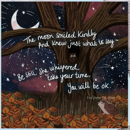 Fox Under The Moon Card - CF12 Be Still